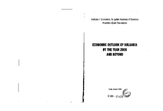 Economic outlook of Bulgaria by the year 2000 and beyond
